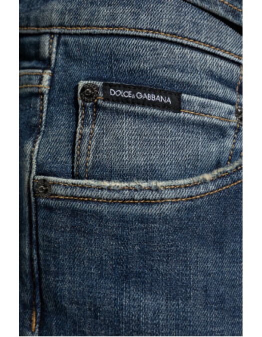 Jeans DOLCE & GABBANA,Dolce & Gabbana NAVY BLUE Jeans with logo - GY07CDG8OW9S9001