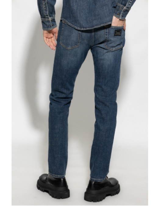 Jeans DOLCE & GABBANA,Dolce & Gabbana NAVY BLUE Jeans with logo - GY07CDG8OW9S9001
