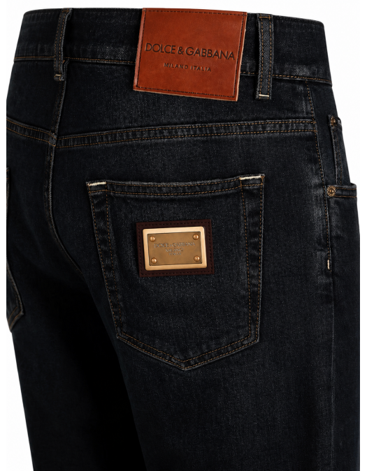 Sneakers DOLCE & GABBANA, denim trousers, Negru - GY07CDG8PM5S9001