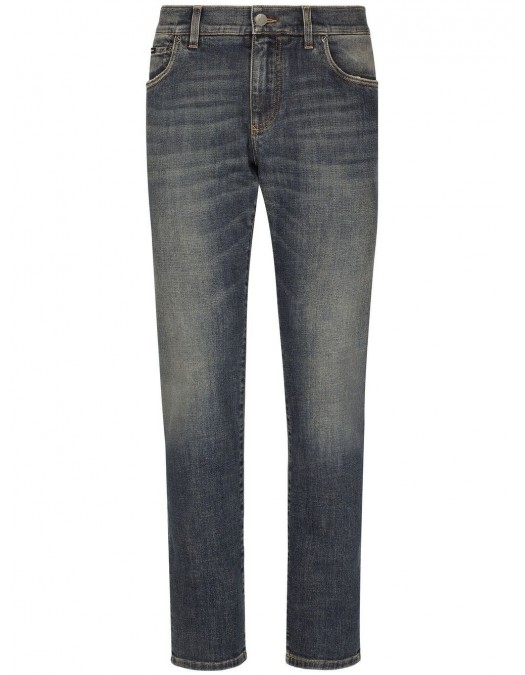 Jeans DOLCE & GABBANA, Skinny Worn Effect, Blue - GY07LDG8GW9S9001