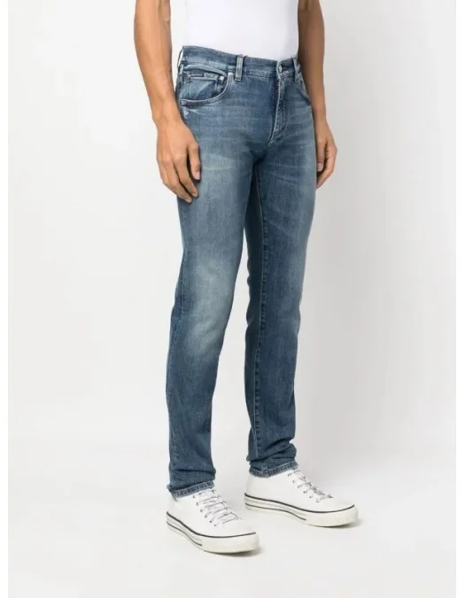 デニム・ジーパン Dolce & Gabbana FW25 Logo plaque jeans (GYJCCDG8GW9 S9001) Loose stretch denim jeans in Multicolor for Men