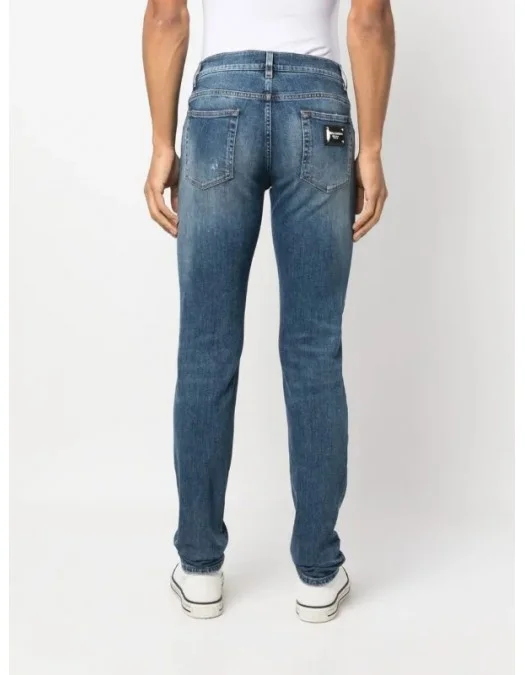 Jeans DOLCE & GABBANA, Logo Plaque, Blue - GY07LDG8HB3S9001 - Capodopera12