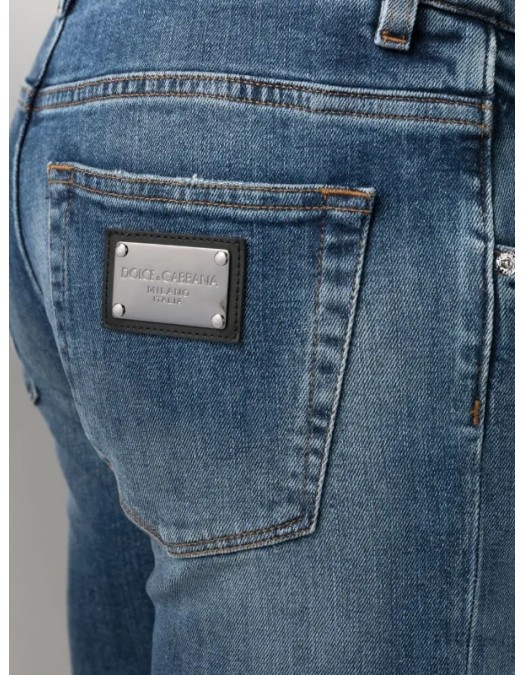 Jeans DOLCE & GABBANA, Logo Plaque, Blue - GY07LDG8HB3S9001