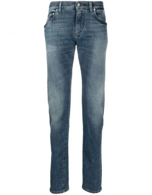 Jeans DOLCE & GABBANA, Logo Plaque, Blue - GY07LDG8HB3S9001 - Capodopera12