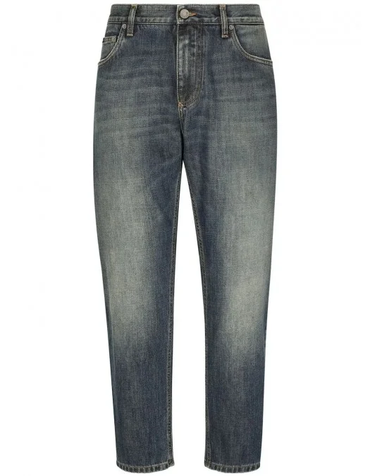 Jeans DOLCE & GABBANA, Logo Insert, High Waist, Blue - GYJDADG8GW9S9001 Jeans DOLCE & GABBANA, Logo Insert, High Waist, Blue - GYJDADG8GW9S9001