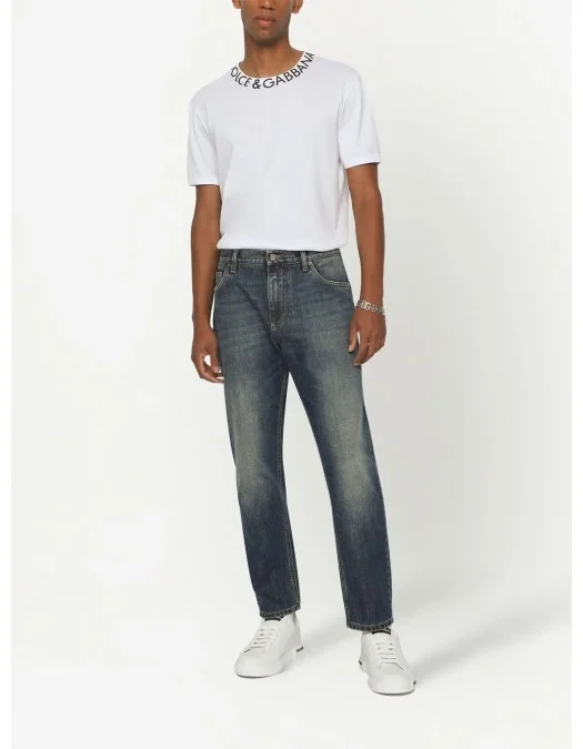 Jeans DOLCE & GABBANA, Logo Insert, High Waist, Blue - GYJDADG8GW9S9001 Jeans DOLCE & GABBANA, Logo Insert, High Waist, Blue - GYJDADG8GW9S9001