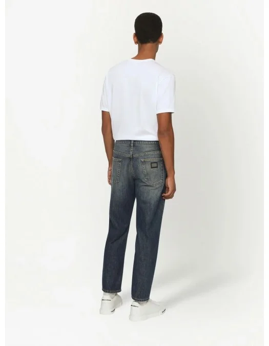 Jeans DOLCE & GABBANA, Logo Insert, High Waist, Blue - GYJDADG8GW9S9001 Jeans DOLCE & GABBANA, Logo Insert, High Waist, Blue - GYJDADG8GW9S9001