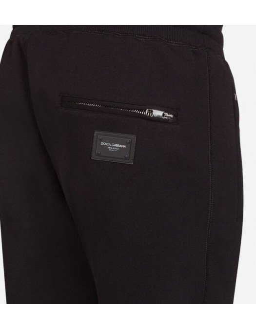 Pantalon Dolce& Gabbana, Logo Atasat, Negru - GYWDATN0000