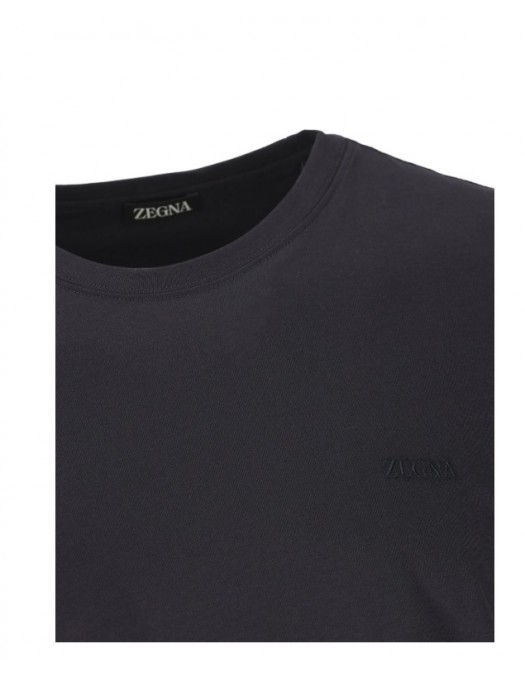Tricou ZEGNA, logo-embroidered T-shirt, Dark Blue - H765UH360A3B09