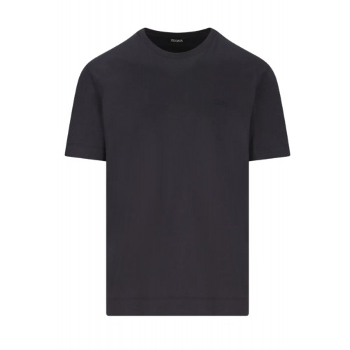 Tricou ZEGNA, logo-embroidered T-shirt, Dark Blue