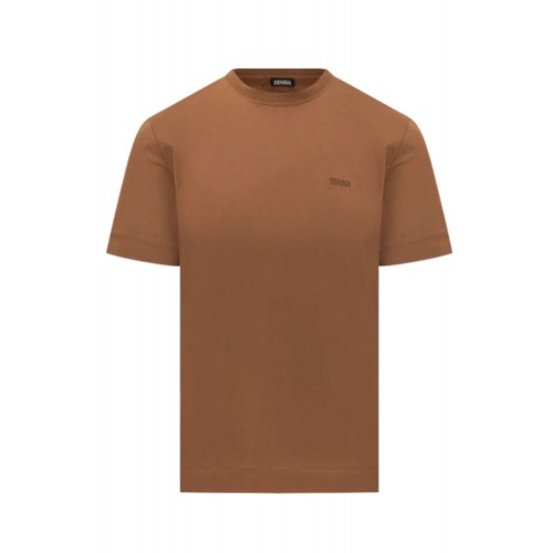 Tricou ZEGNA, Crewneck T-shirt, Brown