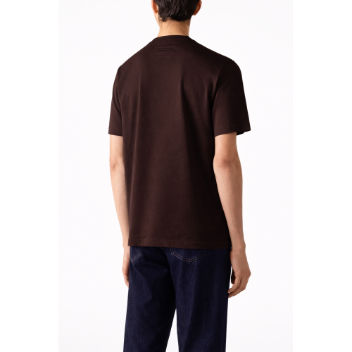 Tricou ZEGNA, piqué cotton T-shirt, Dark Brown