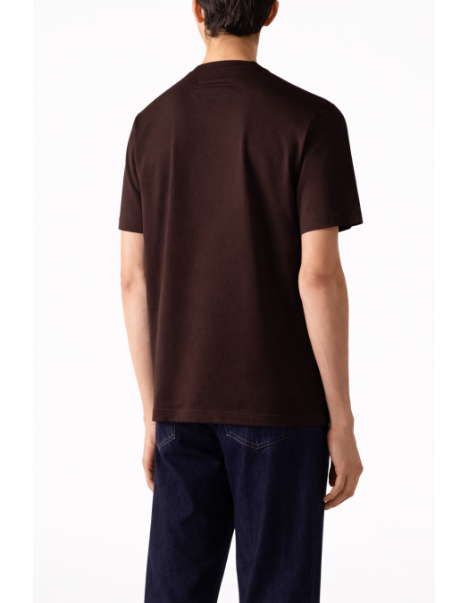 Tricou ZEGNA, piqué cotton T-shirt, Dark Brown - H771UH335A3M09