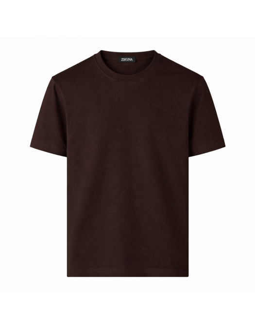 Tricou ZEGNA, piqué cotton T-shirt, Dark Brown - H771UH335A3M09