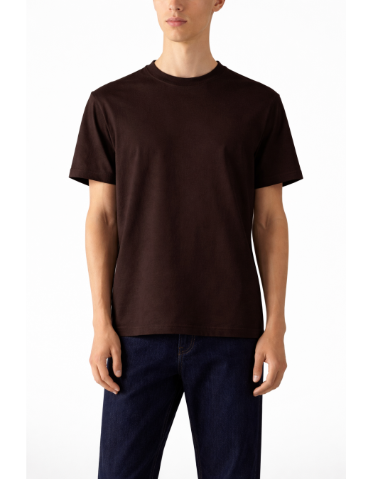 Tricou ZEGNA, piqué cotton T-shirt, Dark Brown - H771UH335A3M09