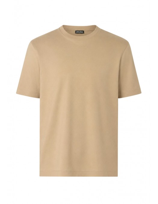Tricou ZEGNA, piqué cotton T-shirt Bej