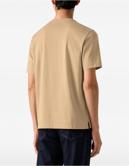 Tricou ZEGNA, piqué cotton T-shirt Bej