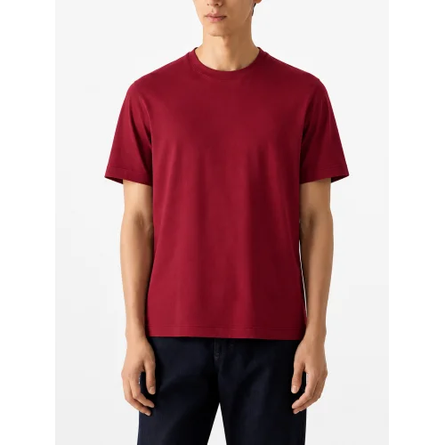 Tricou ZEGNA, piqué cotton T-shirt Red