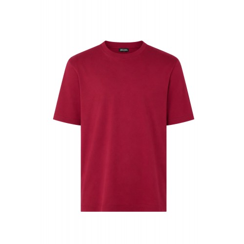 Tricou ZEGNA, piqué cotton T-shirt Red