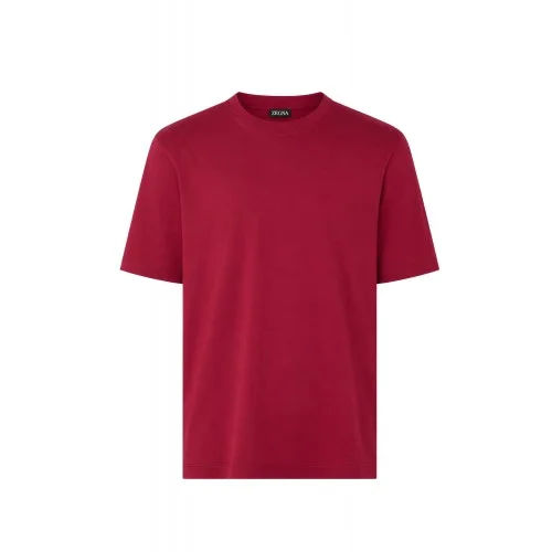 Tricou ZEGNA, piqué cotton T-shirt Red