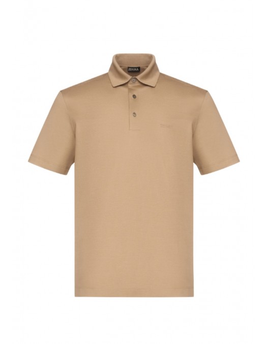 Tricou Zegna, Guler Polo, Beige - H794UH348A3N03