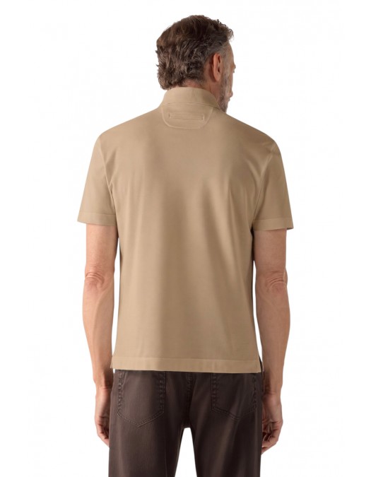 Tricou Zegna, Guler Polo, Beige - H794UH348A3N03