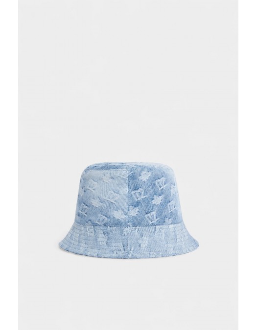 Palarie DSQUARED2, Monogram Bucket Hat, Blue - HAM0103101087523098