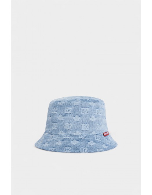 Palarie DSQUARED2, Monogram Bucket Hat, Blue - HAM0103101087523098