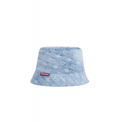 Palarie DSQUARED2, Monogram Bucket Hat, Blue