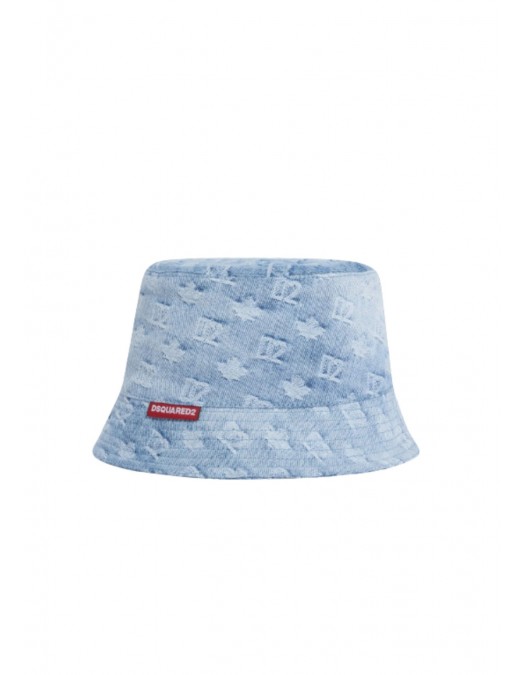 Palarie DSQUARED2, Monogram Bucket Hat, Blue - HAM0103101087523098