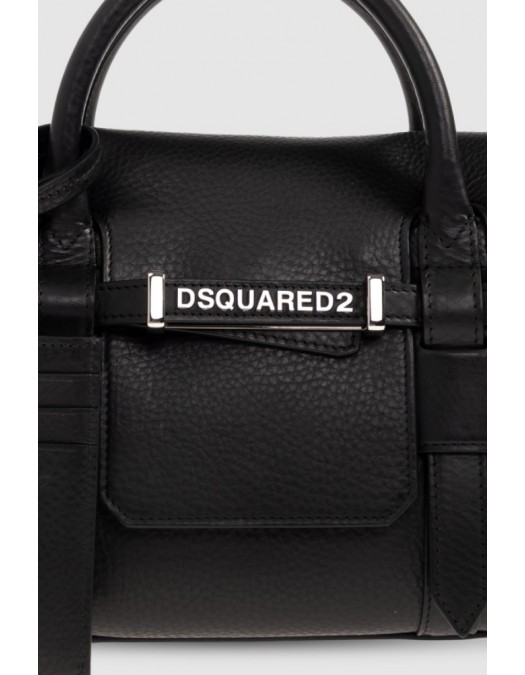Geanta DSQUARED2, Dsquared2 BLACK Suede handbag, Negru - HBW0072129053942124