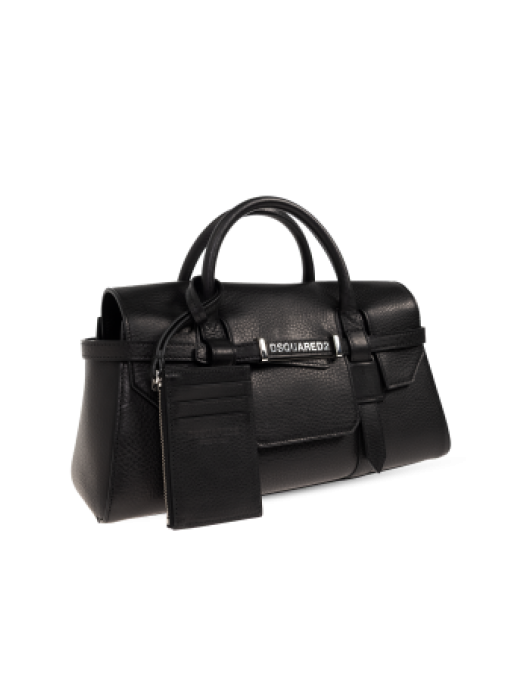 Geanta DSQUARED2, Dsquared2 BLACK Suede handbag, Negru - HBW0072129053942124