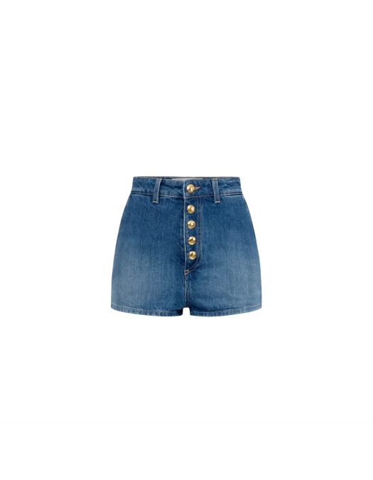 Jeans ELISABETTA FRANCHI, Shorts, Visible Buttons, Blue - HJ35I51E2104 Jeans ELISABETTA FRANCHI, Shorts, Visible Buttons, Blue - HJ35I51E2104
