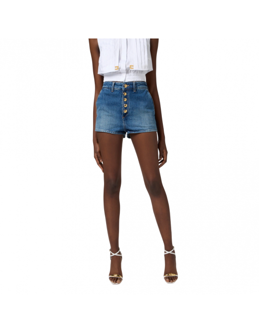 Jeans ELISABETTA FRANCHI, Shorts, Visible Buttons, Blue - HJ35I51E2104 Jeans ELISABETTA FRANCHI, Shorts, Visible Buttons, Blue - HJ35I51E2104