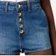 Jeans ELISABETTA FRANCHI, Shorts, Visible Buttons, Blue - HJ35I51E2104 Jeans ELISABETTA FRANCHI, Shorts, Visible Buttons, Blue - HJ35I51E2104