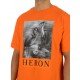 Tricou HERON PRESTON, Print Logo Label, Orange - HMAA026C99JER0012210