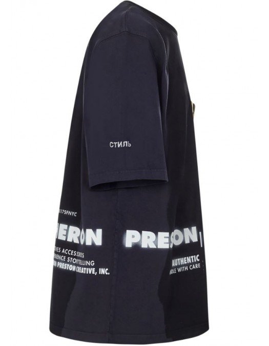 Tricou HERON PRESTON x CATERPILLAR, Black - HMAA028S21JER0011018