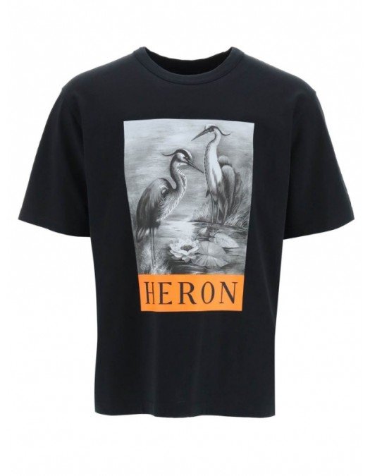 Tricou HERON PRESTON, Heron Cotton, Negru - HMAA032C99JER0031010