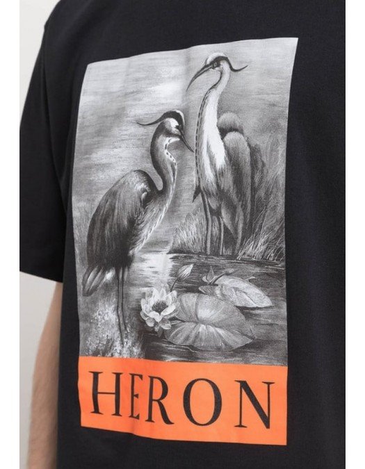 Tricou HERON PRESTON, Heron Cotton, Negru - HMAA032C99JER0031010