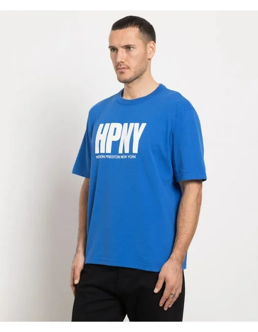 Tricou HERON PRESTON, Reg Hpny, Albastru - HMAA032S23JER0044501 Tricou HERON PRESTON, Reg Hpny, Albastru - HMAA032S23JER0044501