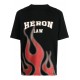 Tricou HERON PRESTON, Flame Print, Negru - HMAA032S23JER0071025