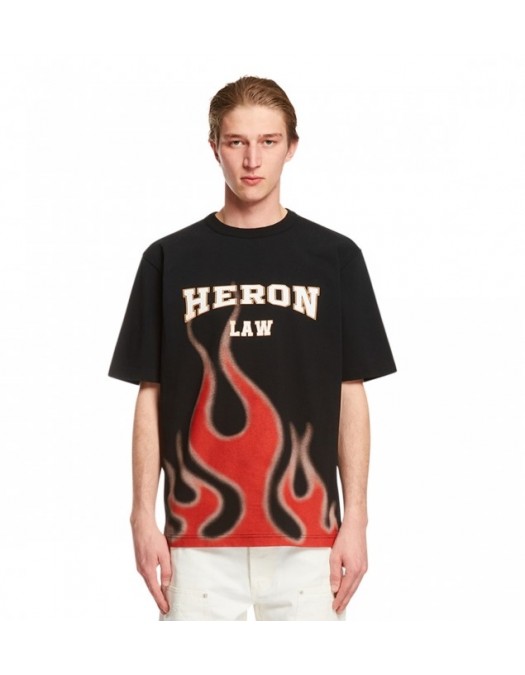 Tricou HERON PRESTON, Flame Print, Negru - HMAA032S23JER0071025