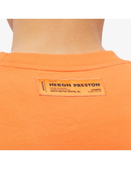 Tricou HERON PRESTON, Neck Hpny Print, Portocaliu - HMAA034C99JER0022201