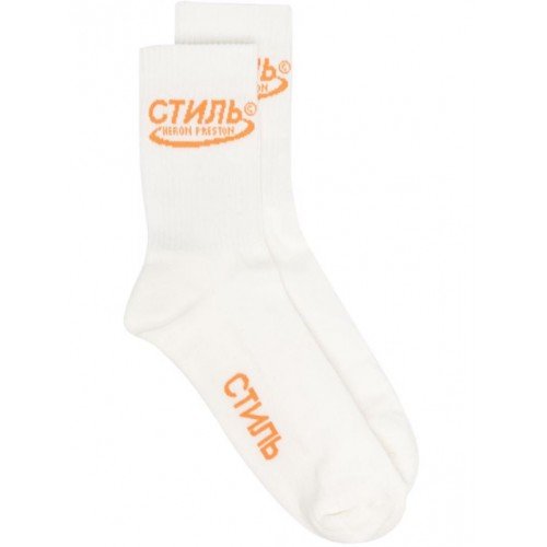 Sosete Heron Preston, White, Insertie Brand