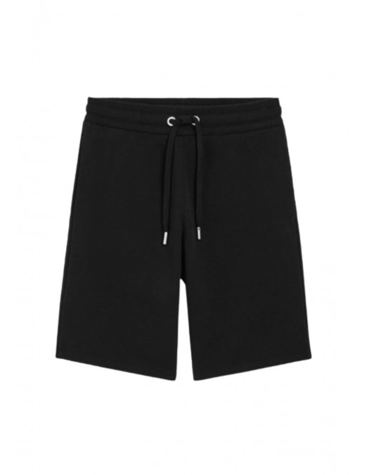 Pantaloni AMI PARIS, Black Cotton Ami De Coeur Short - HSO825730045