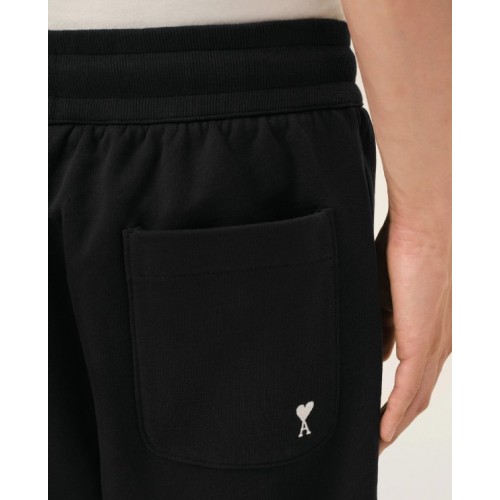 Pantaloni AMI PARIS, Black Cotton Ami De Coeur Short