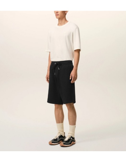 Pantaloni AMI PARIS, Black Cotton Ami De Coeur Short - HSO825730045