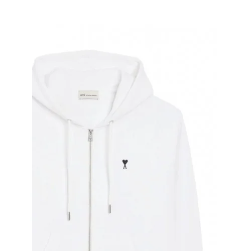 Hanorac AMI PARIS, Zip-up hoodie, White