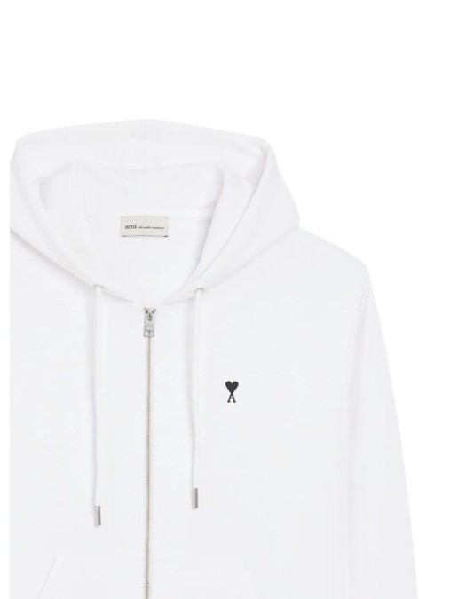 Hanorac AMI PARIS, Zip-up hoodie, White - HSW765730100