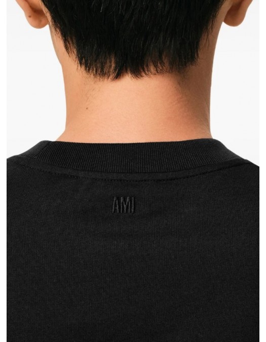 Tricou AMI PARIS, Cotton t-shirt with contrasting embroidery - HTS346724045